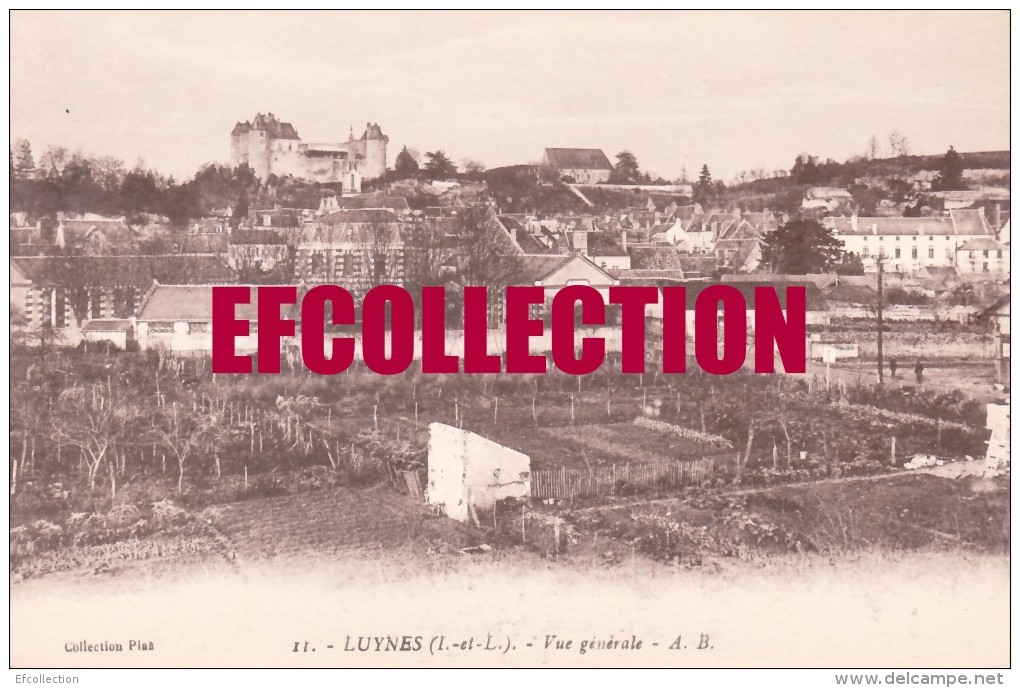 LUYNES VUE GENERALE .. MAISONS CHATEAU TERRAINS CULTIVES JARDIN POTAGERS .. VUE RARE .. EDITEUR BOUCHER COLLECTION BLAS - Luynes