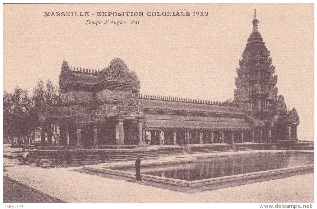 Cp , 13 , MARSEILLE , Exposition Coloniale , 1922 , Temple D'Angkor Vat - Expositions Coloniales 1906 - 1922