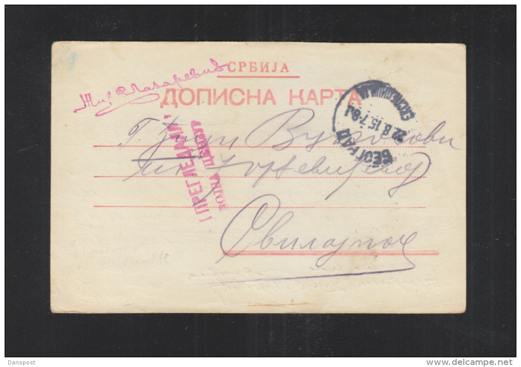 Servia PC 1915 Beograd Military Censor - Serbia