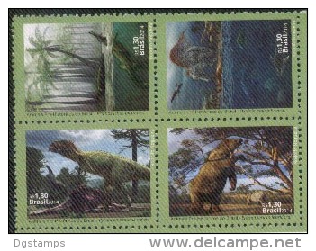 Brasil 2014 ** Prehistoric Animals. Animales Prehistoricos. - Unused Stamps