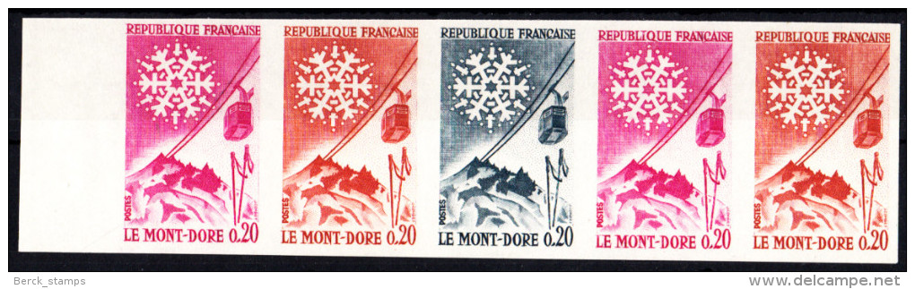 FRANCE - N°1306 - Mont-Dore - Ville Thermale D´Auvergne - Essais De Couleur En Bande De 5. - Otros & Sin Clasificación