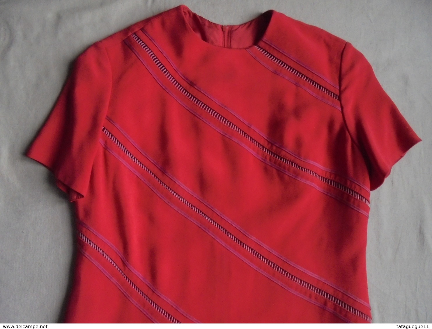 Vintage - Robe Rouge 100 % Rayonne T 38 Années 70 - 1940-1970