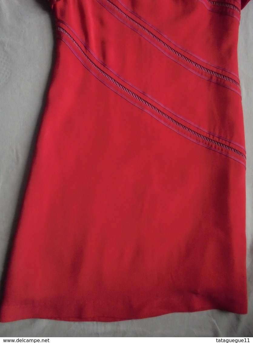 Vintage - Robe Rouge 100 % Rayonne T 38 Années 70 - 1940-1970