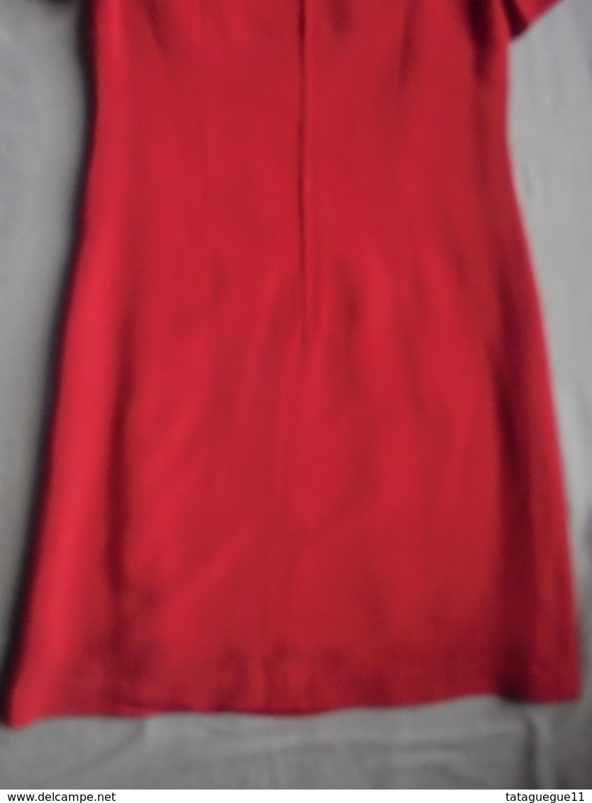 Vintage - Robe rouge 100 % rayonne T 38 Années 70