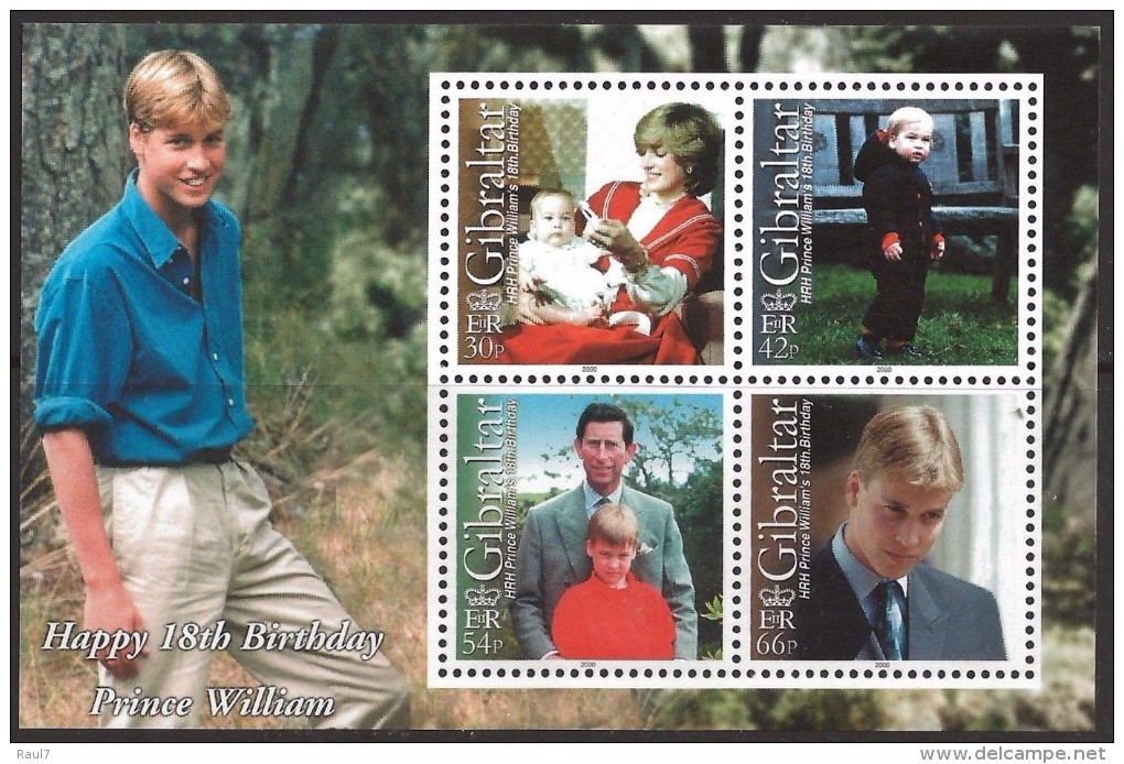 Gibraltar 2000 - 18e Ann Du Prince Williams - BF Neufs // Mnh - Gibraltar