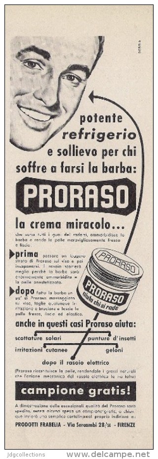 # PRORASO SHAVING CREAM, ITALY 1950s Advert Pubblicità Publicitè Reklame Crema Barba Afeitar Creme Rasage Rasierschaum - Sin Clasificación