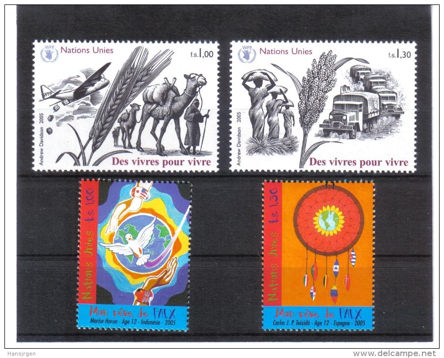 KPÖ421 UNO GENF 2005 MICHL 526/27 Und 528/29 ** Postfrisch - Unused Stamps