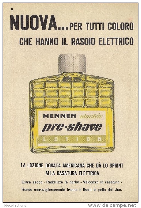 # MENNEN PRE.SHAVE,  ITALY 1950s Advert Pubblicità Publicitè Reklame Lotion Lozione Barba - Non Classés