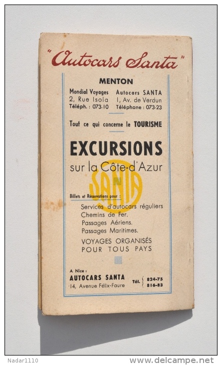 MENTON - Guide Du Visiteur, 1949 - 52 Pages. - Dépliants Touristiques