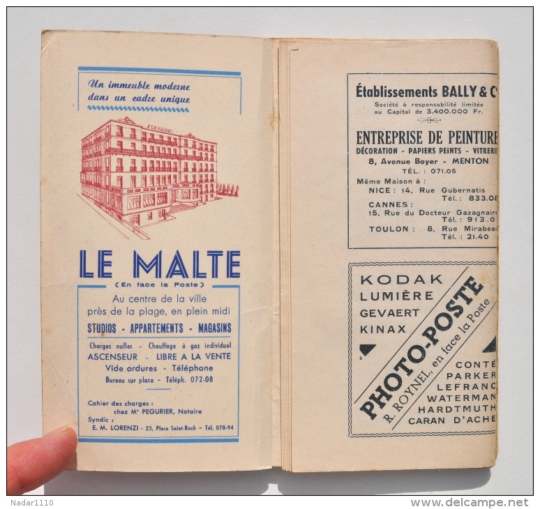 MENTON - Guide Du Visiteur, 1949 - 52 Pages. - Dépliants Touristiques