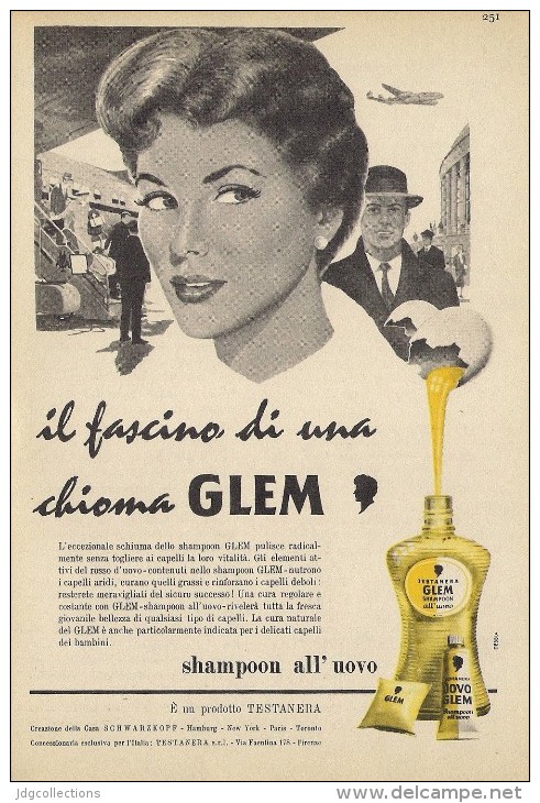 # GLEM TESTANERA SCHWARZKOPF EGG SHAMPOO, ITALY 1950s Advert Pubblicità Publicitè Reklame Hair Cheveux Haar Beautè Oeuf - Non Classificati