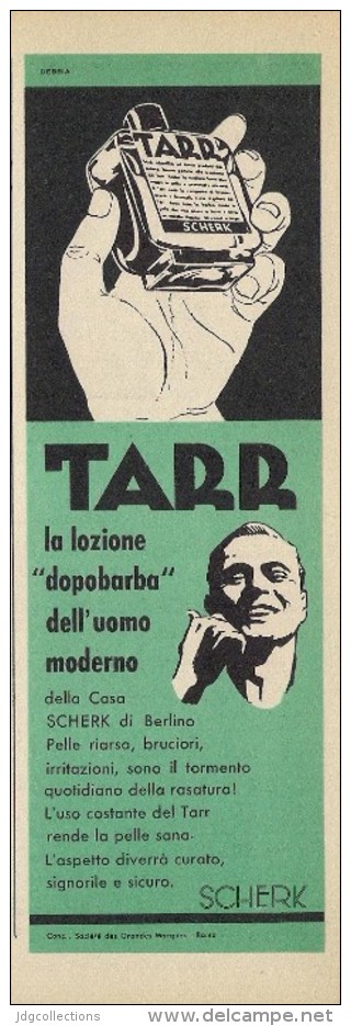 # TARR SCHERK SHAVE LOTION,  ITALY 1950s Advert Pubblicità Publicitè Reklame Lozione Barba Rasage Afeitar Rasierwasser - Unclassified