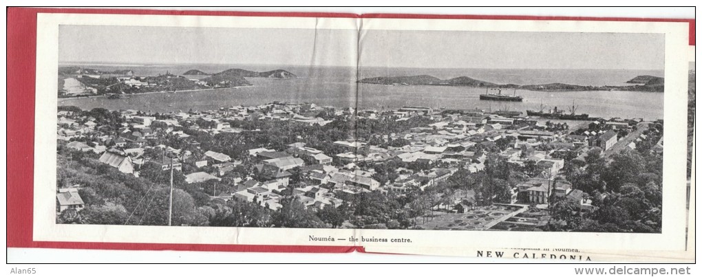 New Caledonia Souvenir Multi-view Fold Out Street Scenes Casino Tourism Countryside, C1920s Vintage Postcard Folder - New Caledonia