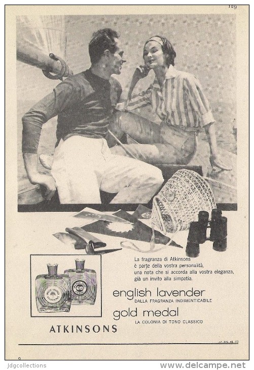 # ATKINSONS ENGLISH LAVENDER 1950s Italy Advert Pubblicità Publicitè Reklame Parfum Perfume Profumo Cosmetics Voile - Ohne Zuordnung