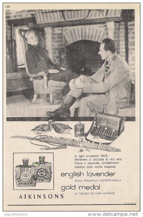 # ATKINSONS ENGLISH LAVENDER 1950s Italy Advert Pubblicità Publicitè Parfum Perfume Profumo Cosmetics Hunt Chasse - Unclassified