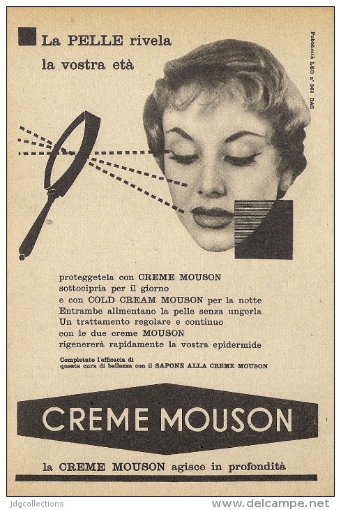 # CREME MOUSON 1950s Advert Pubblicità Publicitè Reklame Moisturizing Cream Creme Hydratante Protector - Sin Clasificación