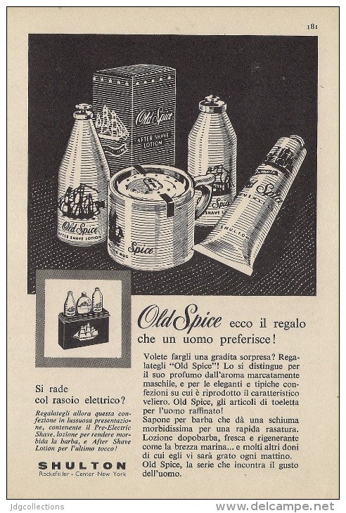# SHULTON NEW YORK OLD SPICE AFTER SHAVING 1960s Advert Pubblicità Publicitè Reklame Parfum Profumo Cosmetics - Sin Clasificación