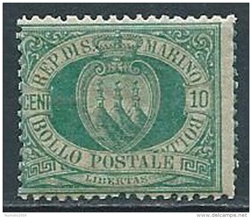 1892-94 SAN MARINO STEMMA 10 CENT MNH ** - VA6-2 - Neufs