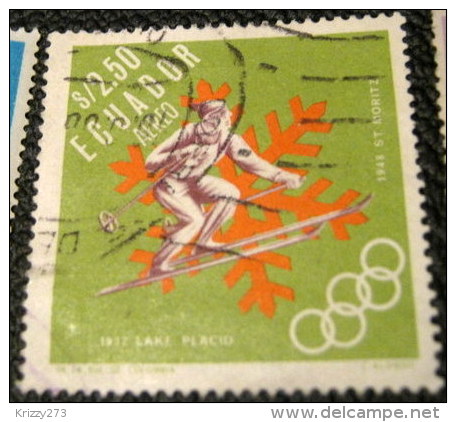 Ecuador 1966 Airmail - Winter Olympic Games - Grenoble, France $2.50 - Used - Ecuador