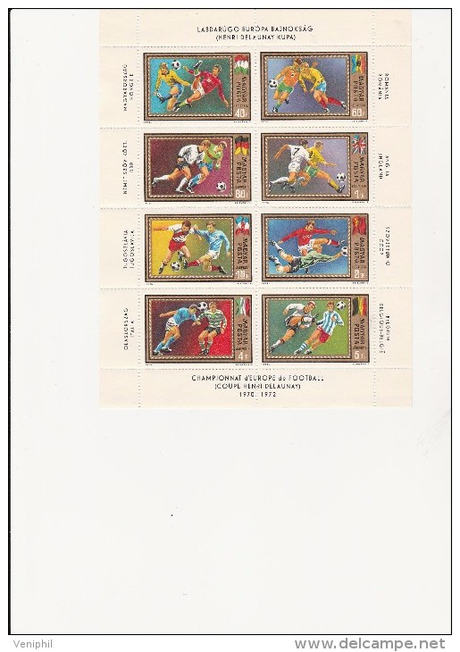 HONGRIE - POSTE AERIENNE N° 345 A 352 NEUF EN FEUILLET -CHAMPIONNAT D'EUROPE FOOT 1972 - Unused Stamps