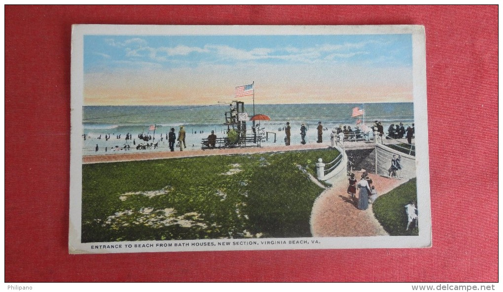 - Virginia> Virginia Beach Entrance To Beach From Bath Houses   Ref   1925 - Virginia Beach