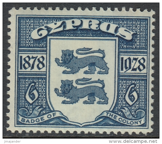 Cyprus 1928 50th Anniversary Of British Administration: Coat Of Arms. Mi 113 MH - Chypre (...-1960)