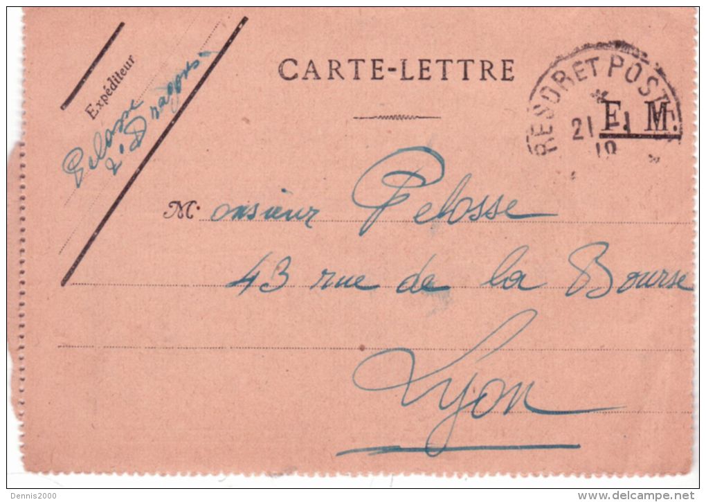 WWI - 1919- Carte-lettre En F M  ILLUSTREE  D´un Dessin D´Hansi - Guerra Del 1914-18