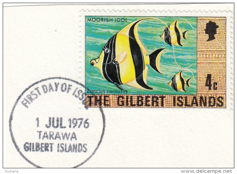 Gilbert Islands - 1 Val. Frammento  Pesci - Gilbert- En Ellice-eilanden (...-1979)