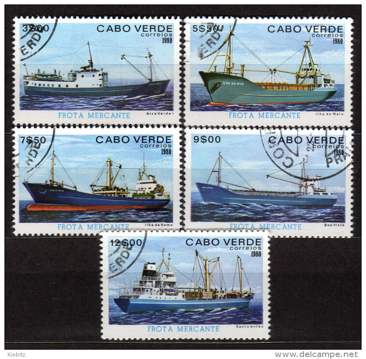 KAP VERDE 1980 - Frachtschiffe - MiNr.431-435 - Schiffe