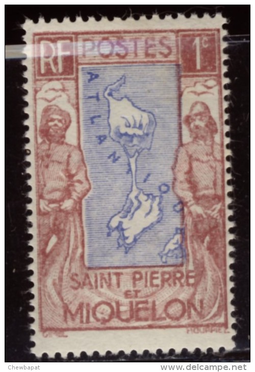 Saint Pierre Et Miquelon  - Neuf - Charnière  Y&T 1932 N° 136 Carte 1c Brun-lilas Et Outremer - Nuevos