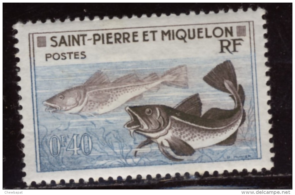 Saint Pierre Et Miquelon  - Neuf - Charnière  Y&T 1957 N° 353 Morues 40c Bleu Et Brun - Neufs