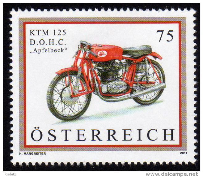 ÖSTERREICH 2011 ** Motorrad, Motorcycle - KTM 125 D.O.H.C. " Apfelbeck " MNH - Motorbikes
