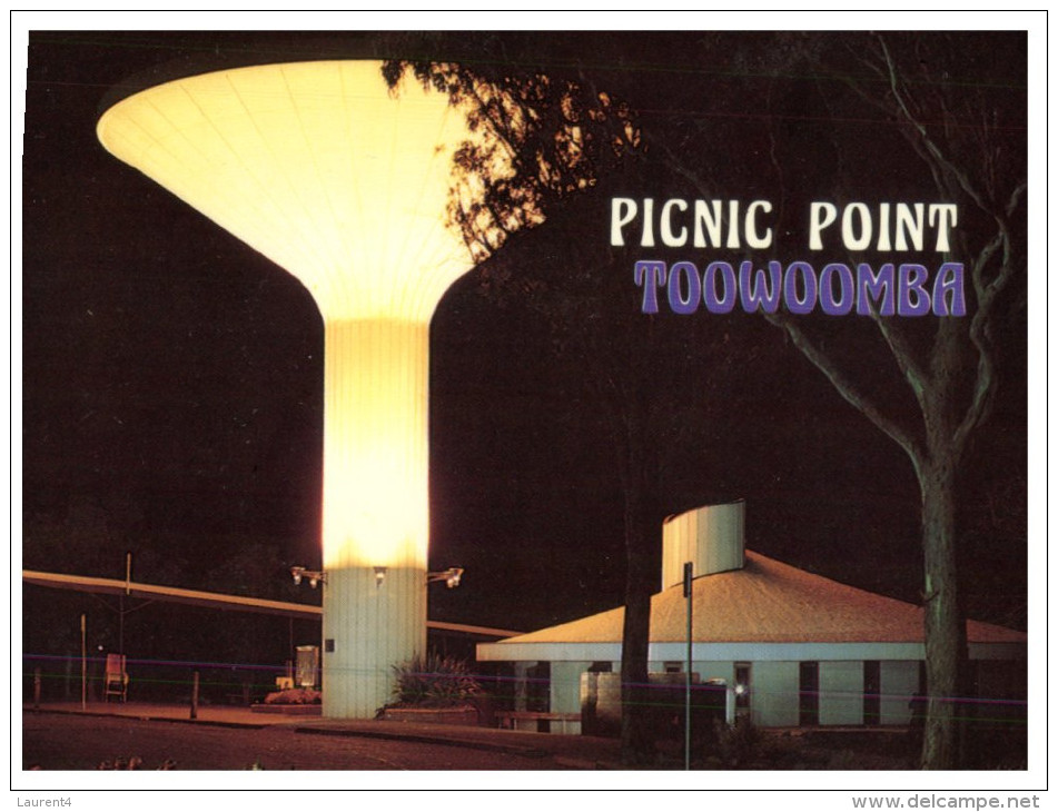 (379) Australia - QLD - Toowoomba Picnic Point (with Water Tower) At Night - Water Towers & Wind Turbines