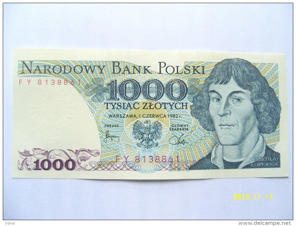 BANCONOTE     POLONIA   1.000  ZLOTYCH    FIOR DI STAMPA - Poland