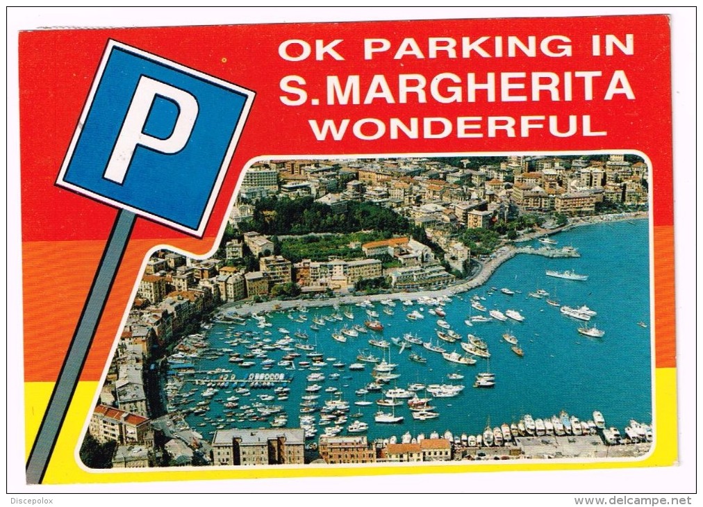 M3459 Parking In Santa Margherita Ligure (Genova) - Humor - Panorama Aereo - Barche Boats Bateaux / Viaggiata 1984 - Humour