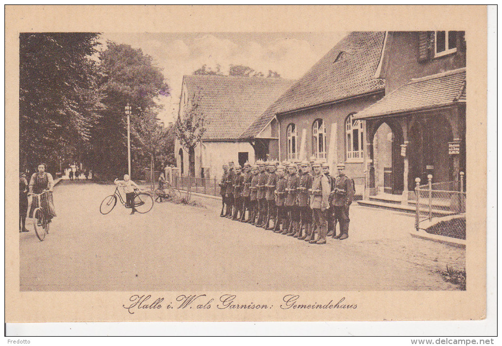 Halle In W.als Garnison-Gemeindehaus. Feldpost 1.Weltkrieg 1917 - Halle I. Westf.