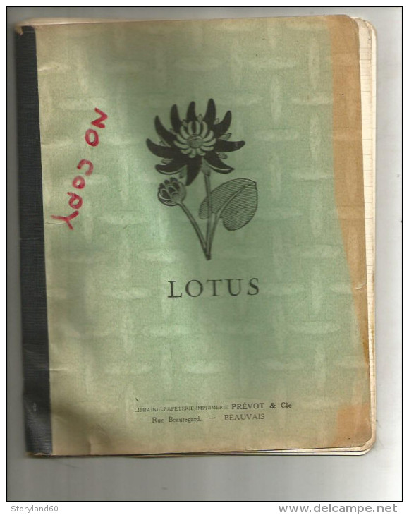 Beauvais , Librairie Prévot , Cahier De Marque Lotus Vendu Uniquement Pour Couverture - L