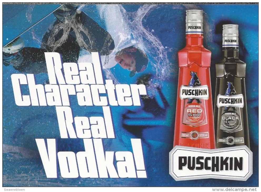 NL.- Thema - Reclame. Real Character Real Vodka! PUSCHKIN. Gall & Gall. 2 Scans. - Reclame