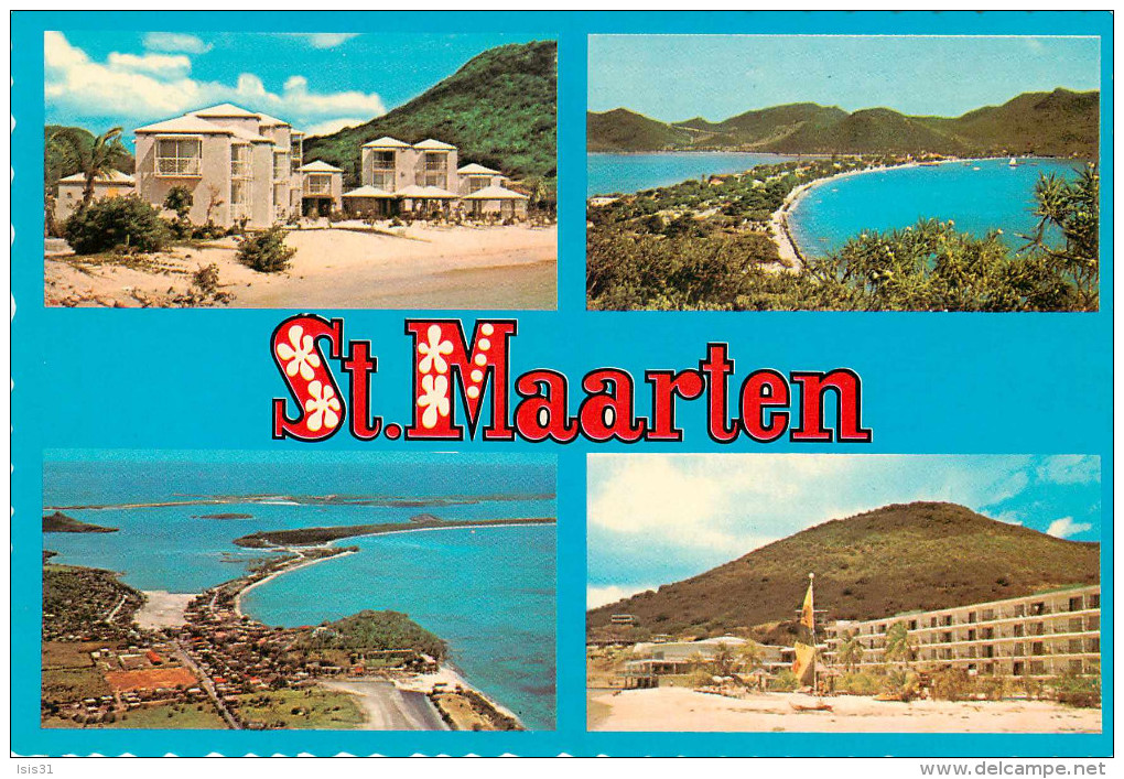 Antilles Neérlandaises - Saint Martin - Saint Marteen - Scenic View - Multivues - Semi Moderne Grand Format - Bon état - Sint-Marteen