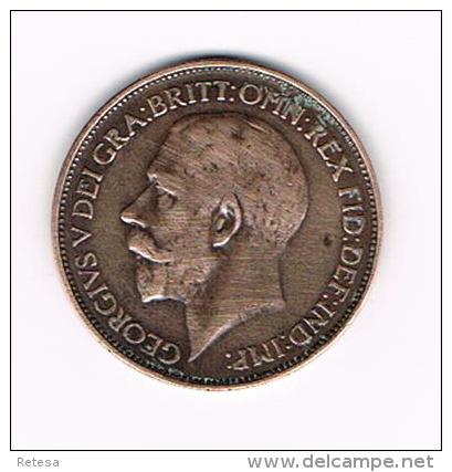 ***  GREAT BRITAIN  1/2 PENNY  1925 - C. 1/2 Penny