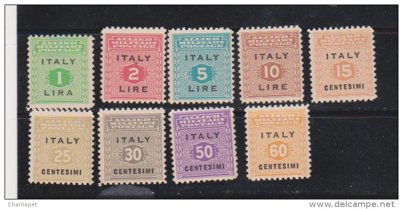 Italy 1943 Allied Military Stamps - Scott # 1N1 .. 1N9 Set Of 9 MNH - Numerals - Anglo-american Occ.: Sicily