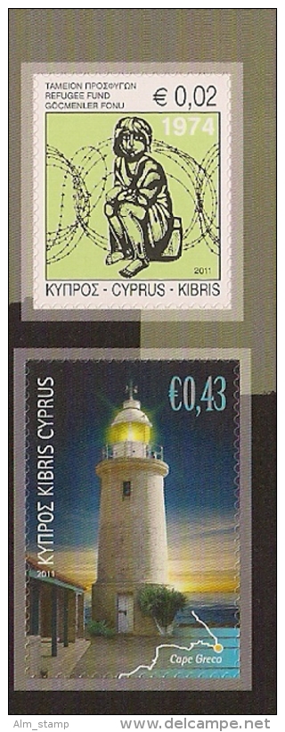 2011 Zypern  LIGHTHOUSE & REFUGEE FUND Booklet Stamp Mi. 1243  - 13**MNH (SELF ADHESIVE STAMPS) - Ongebruikt