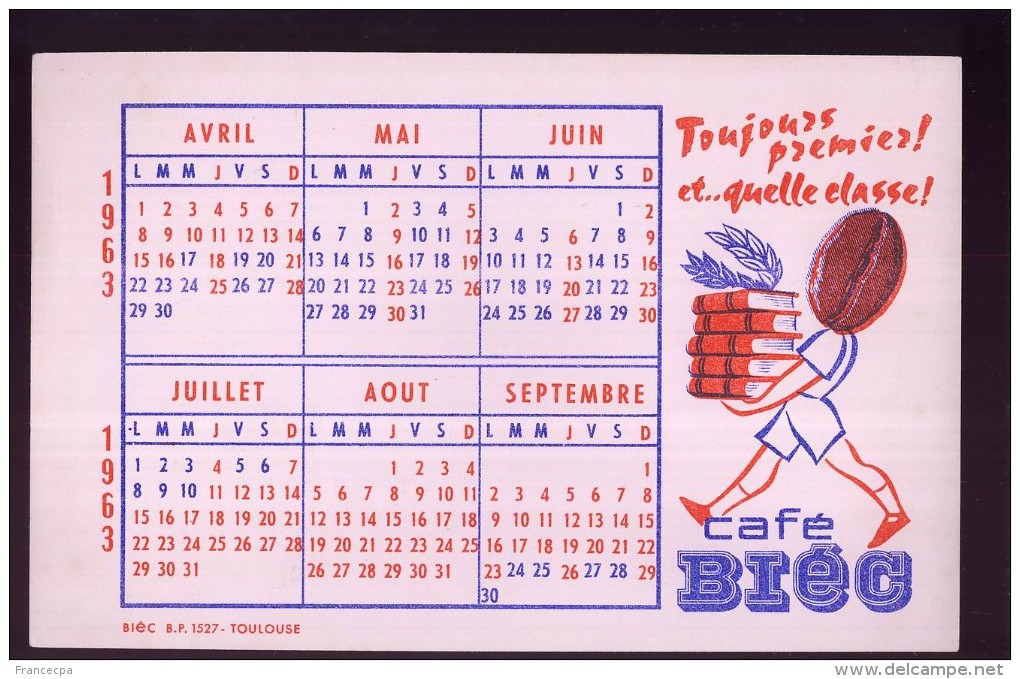 B296 - BUVARD - CAFE BIEC   Année 1963 - Café & Thé