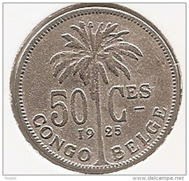 CONGO - ALBERT II * 50 Centiem 1925 Frans * Z.Fr / Pr * Nr 3314 - 1910-1934: Albert I