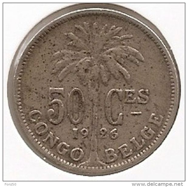 CONGO - ALBERT II * 50 Centiem 1926 Frans * Z.Fraai * Nr 3560 - 1910-1934: Albert I