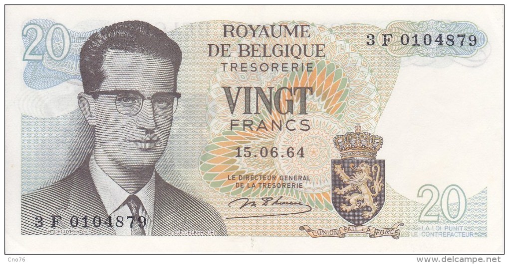 Belgique Billet De 20 Francs Du 15/06/1964 - Autres & Non Classés