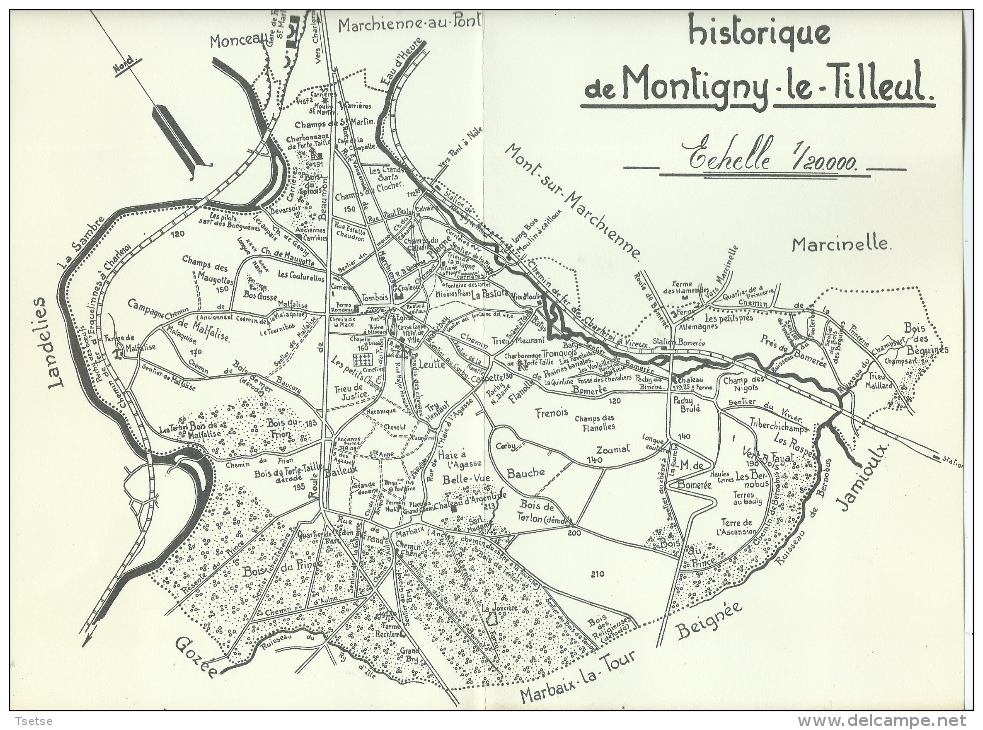 Montigny-le-Tilleul - Histoire de la commune , livre écrit par Jules Sottiaux - 1946 ( voir scans )