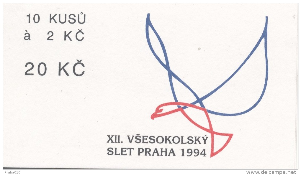 Czech Rep. / Stamps Booklet (1994) 0047 ZS 1 XII. Sokol (= Falcon) Festival In Prague (gymnastic Organization) (J3787) - Unused Stamps