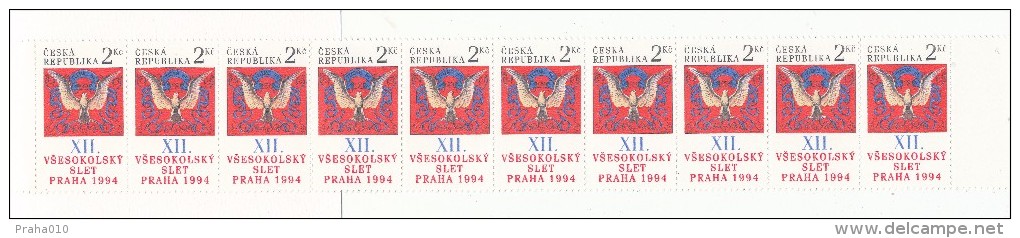 Czech Rep. / Stamps Booklet (1994) 0047 ZS 1 XII. Sokol (= Falcon) Festival In Prague (gymnastic Organization) (J3787) - Unused Stamps
