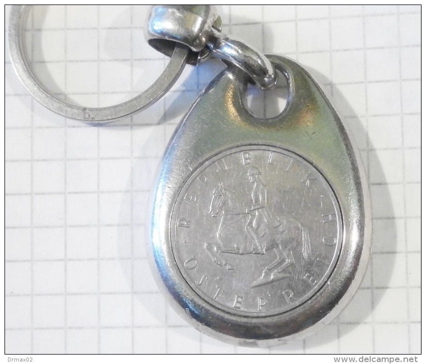 Handelsagentur ROKU Roman Kummer / REPUBLIK OSTERREICH -coin /  AUTO CAR Austria - Key-rings